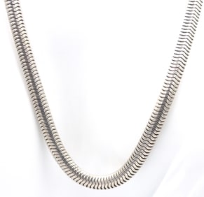 Lagos Caviar silver bead link necklace with snake hook