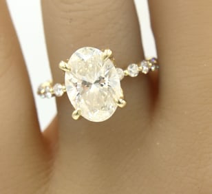14kt Yellow gold Gabriel & Co lab grown diamond engagement ring
