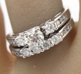 Dazzling White Gold Diamond Wedding Set