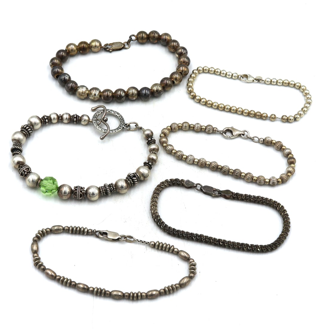 Group lot of 6 Vintage 925 sterling silver bracelets (1 of 11)