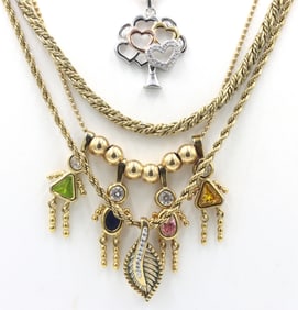 Group lot of Vintage 925 sterling silver necklaces