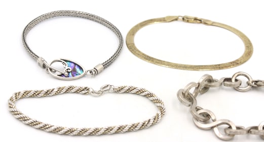 Group lot of 5 Vintage 925 sterling silver bracelets