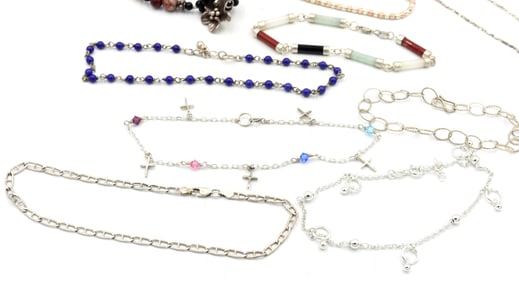 Group lot of 14 Vintage 925 sterling silver bracelets