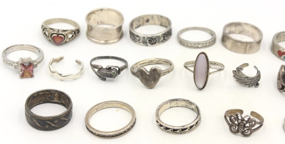 Group lot of Vintage 925 sterling silver rings