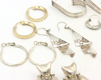 Group lot of Vintage 925 sterling silver earrings