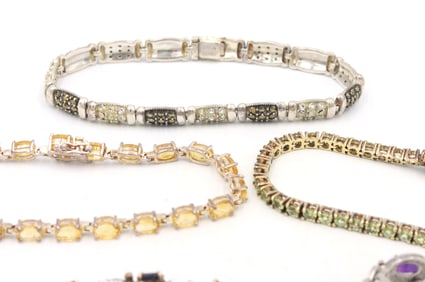 Group lot of 5 Vintage 925 sterling silver bracelets