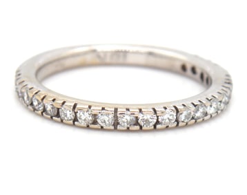 18kt White gold 0.35ctw round brilliant cut twisted rope wedding band