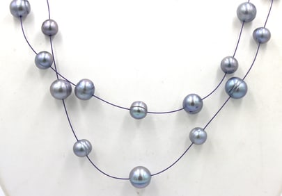 2 row strand Honora station necklace