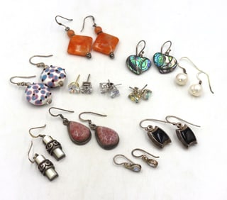 Group lot of 925 sterling silver earrings