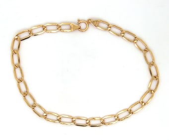 Italian 14kt yellow gold oval link bracelet