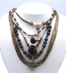 Group lot of 5 Vintage 925 sterling silver necklaces