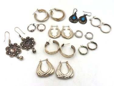 Group lot of Vintage 925 sterling silver earrings