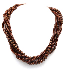 Honora pearl multi strand twisted necklace