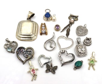 Group lot of Vintage 925 sterling silver pendants