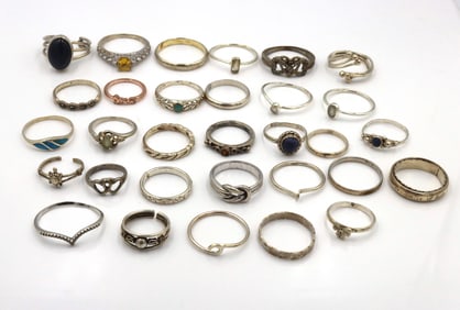 Group lot of Vintage 925 sterling silver rings