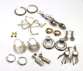 Group lot of vintage 925 sterling silver earrings