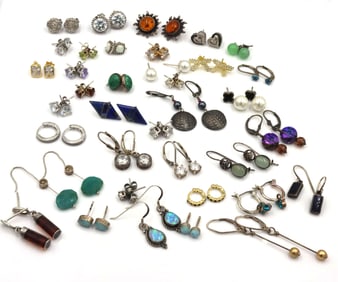 Group lot of vintage 925 sterling silver earrings