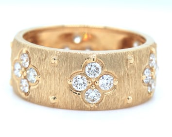 14kt Yellow gold .72ctw diamond clover eternity band
