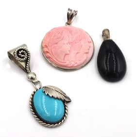 Vintage 925 sterling silver lot of 3 pendants