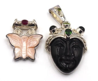 2 Lot of 925 sterling silver Sajen pendants