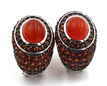 925 Sterling silver Carnelian earrings