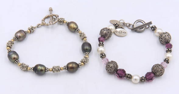 Group lot of 2 vintage 925 sterling silver bracelets: Group lot of 2 vintage 925 sterling silver bracelets. Total weight of lot 38.7 grams.