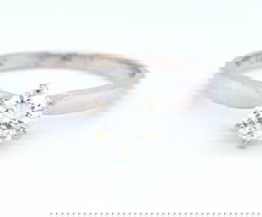 14kt White gold 1/2ct diamond solitaire ring: 14kt White gold 1/2ct diamond solitaire ring. Total weight of ring 1.8 grams. Ring size 6.5"