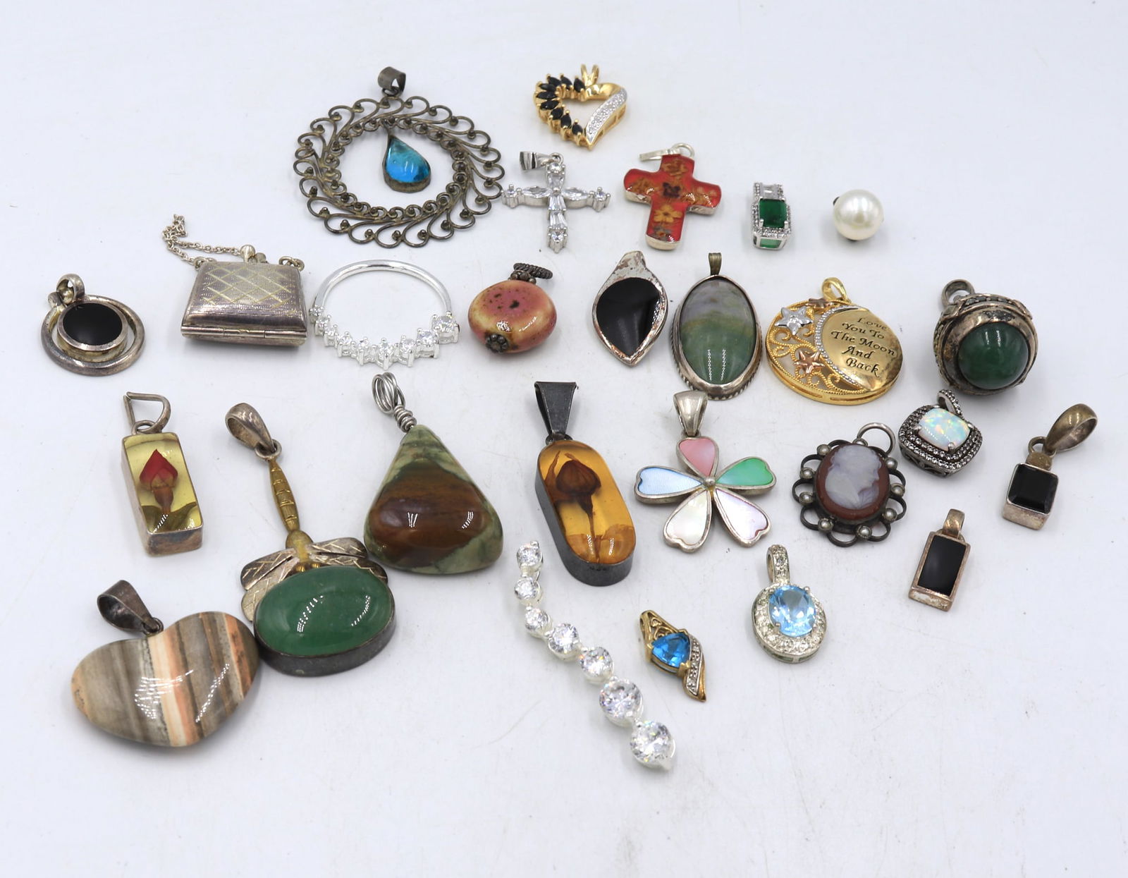 Group lot of Vintage 925 sterling silver Pendants (1 of 11)