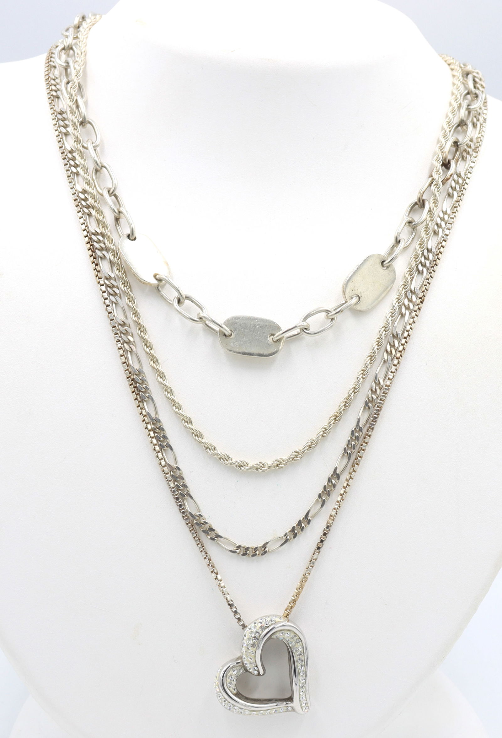 Group lot of 4 Vintage 925 sterling silver necklaces (1 of 7)