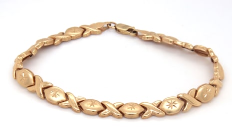 14kt Yellow gold X link bracelet