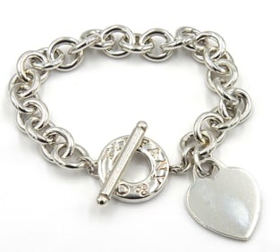 Tiffany & Co Toggle clasp heart shaped charm dangle bracelet