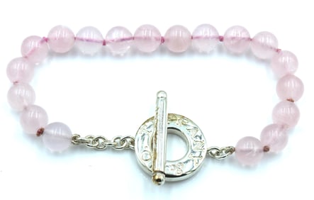 Tiffany & Co rose quartz bead bracelet