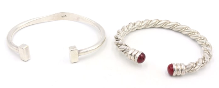 Vintage 925 sterling silver group lot of 3 cuff bangles
