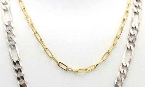 Group lot of 2 Vintage 925 sterling silver chains
