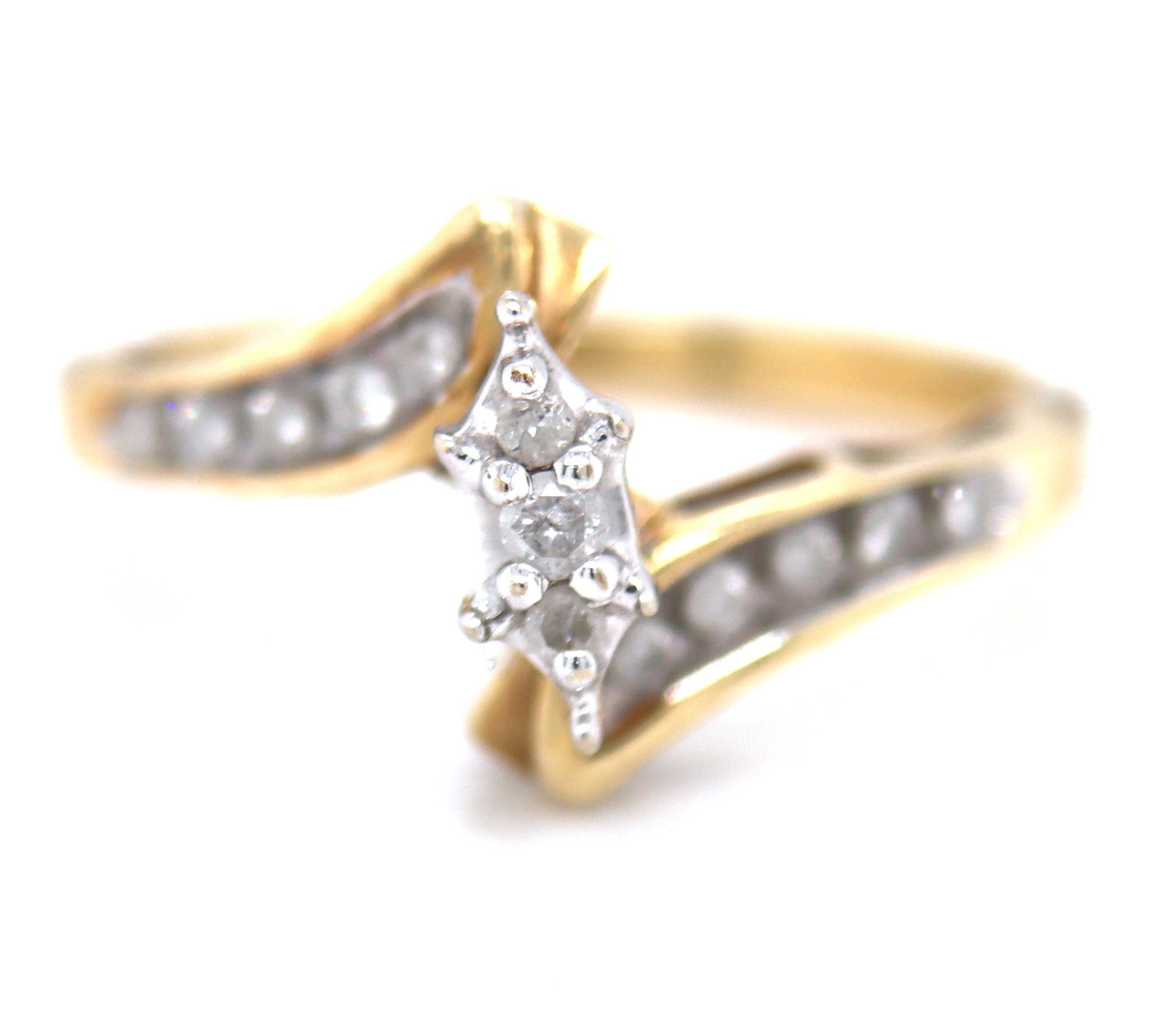 10kt Yellow gold diamond ring (1 of 4)