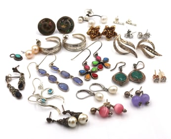 Group lot of Vintage 925 sterling silver earrings