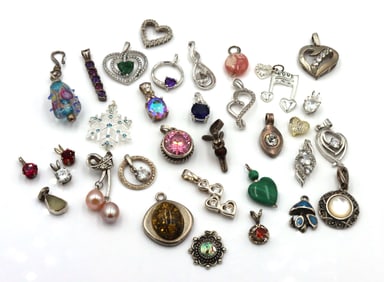 Group lot of Vintage 925 sterling silver pendants
