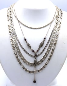 Group lot of 5 Vintage 925 sterling silver chains