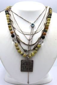 Group lot of 8 Vintage 925 sterling silver necklaces