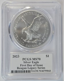 2023 Reagan Legacy Series $1 Eagle. PCGS MS70 1st Day of Issue