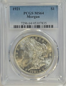 1921 Morgan Silver Dollar PCGS MS64