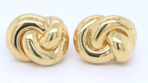 Powerful 18kt Knot Motif Earrings