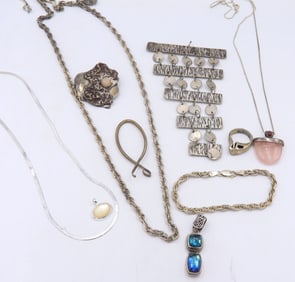 Group lot of vintage 925 sterling silver jewelry