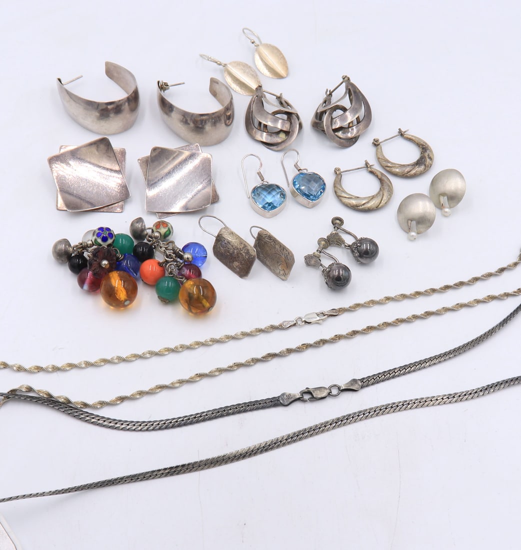 Group lot of vintage 925 sterling silver jewelry (1 of 15)