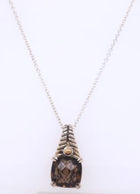Stylish Effy Smokey Quartz Sterling Silver Necklace