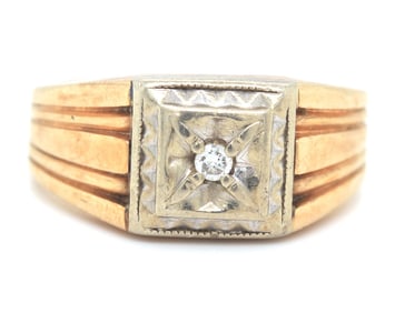 Men's 10kt yellow gold diamond ring