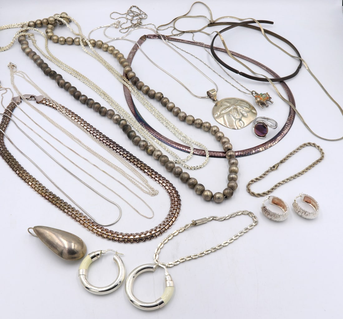 Big group lot of Vintage 925 sterling silver mixed jewelry (1 of 16)