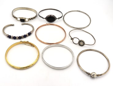 Group lot of Vintage 925 sterling silver bangles