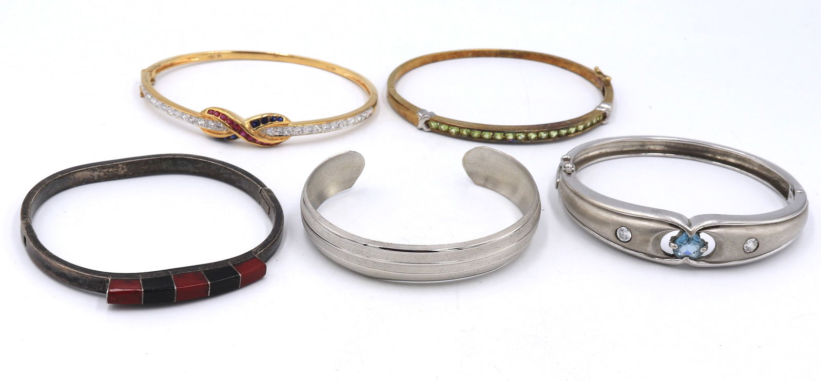 Group lot of vintage 925 sterling silver bangles (1 of 9)