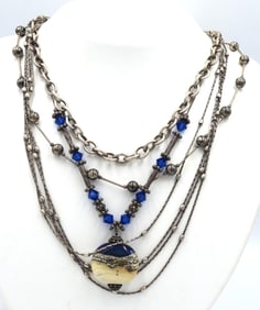 Group lot of 4 vintage 925 sterling silver necklaces